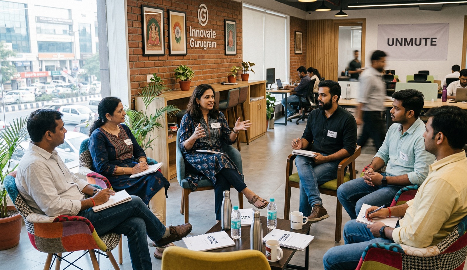 A small Unmute community gathered in conversation