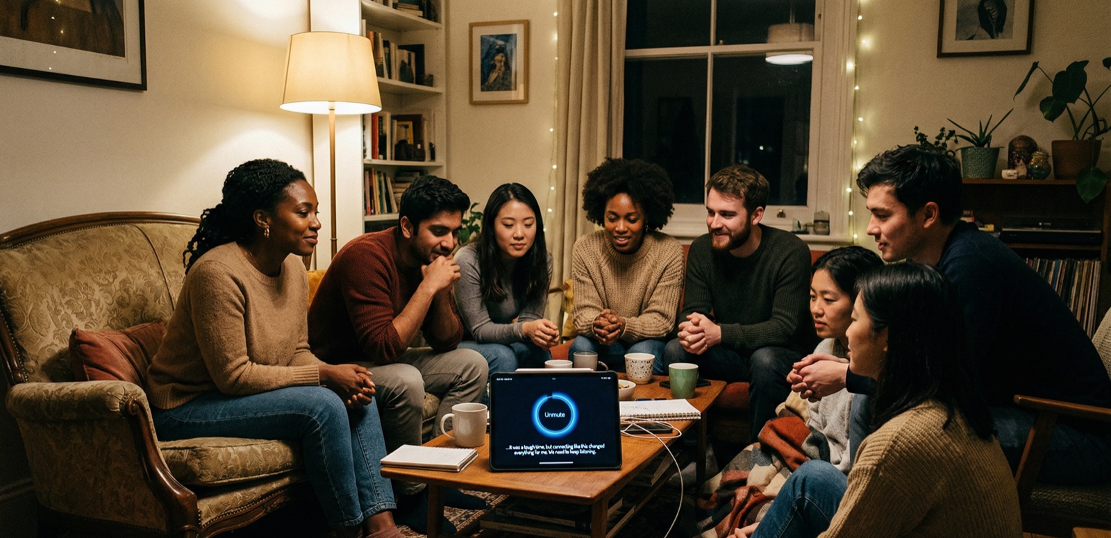 A small Unmute group sharing a remote session together from home